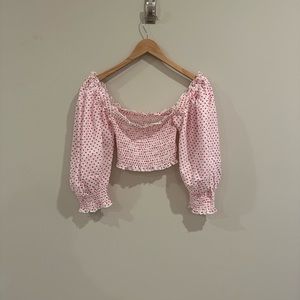 Smocked puff sleeve top
